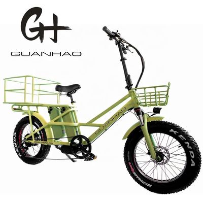 Aluminum Alloy Frame 48V34AH 1000W Fat Tire Ebike with Dual Batteries and Two Baskets
