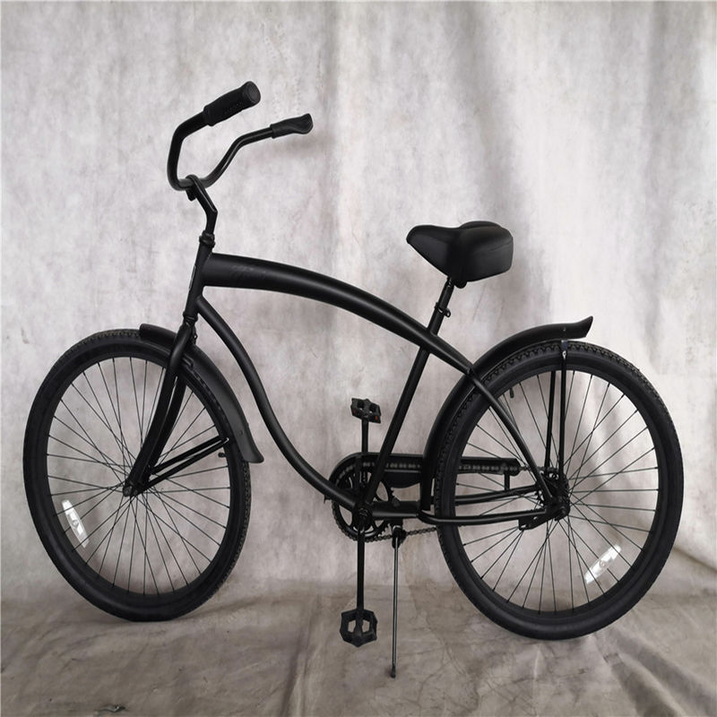 Ordinary Pedal Black Color Single Speed 26 Inch Custom Mens Beach Cruiser Bike for Adults Gross Weight 17kg