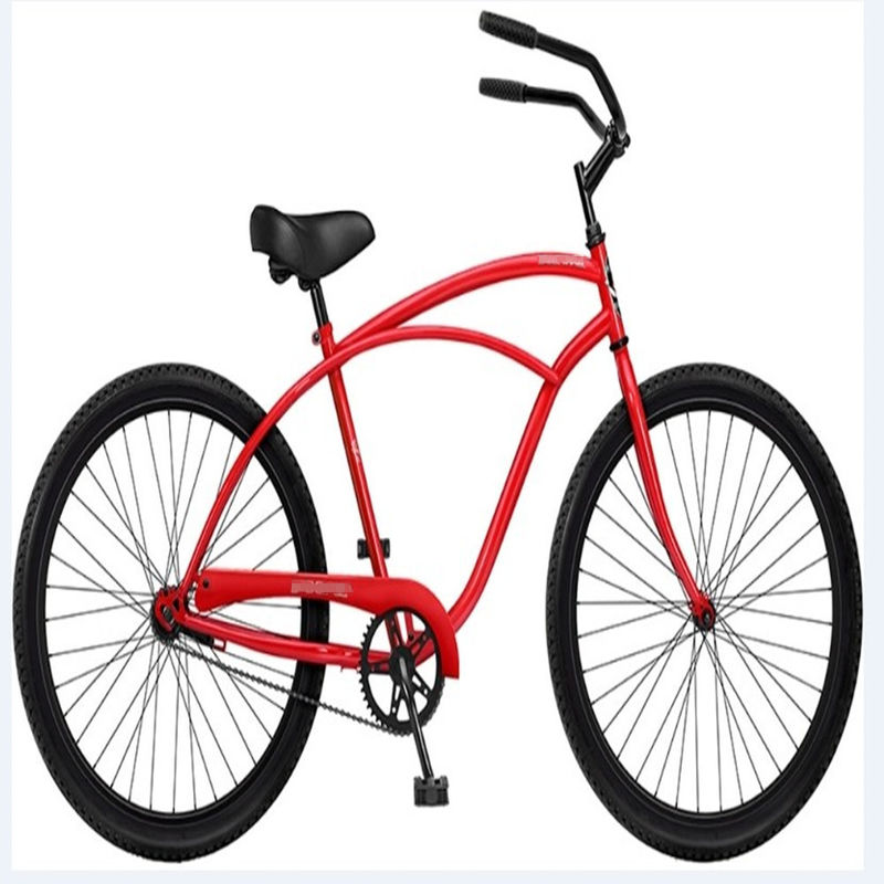 26 Inch Red Color Men's Classic Beach Cruiser Bikes with Big and Comfortable Seat