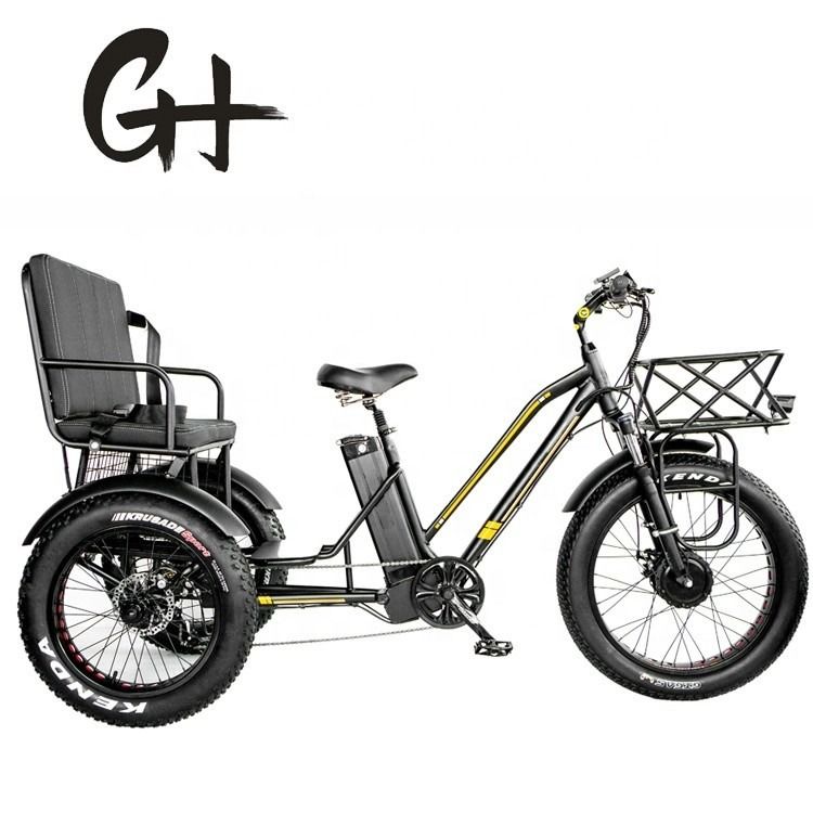 24&quot; 48V Front Wheel 750W 45KM/H Max Loading 300KG 21AH Lithium Battery Electric Tricycles