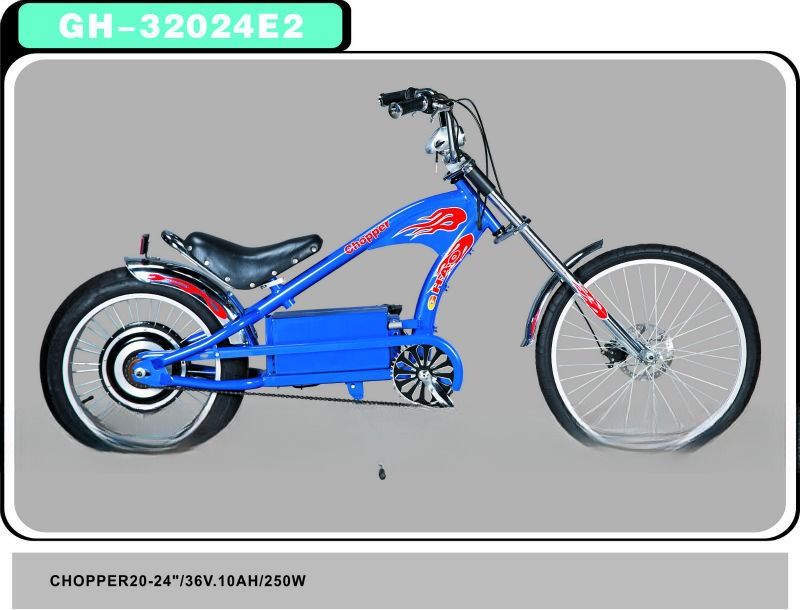 Steel Fork 36V 250W Electric Chopper Bicycle for Comfortable City Commuting
