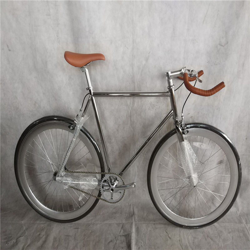 Classic 700Cx28C Vintage Chrome Fixed Gear Bike 58cm Single Speed Fixie Bicycle 13kg
