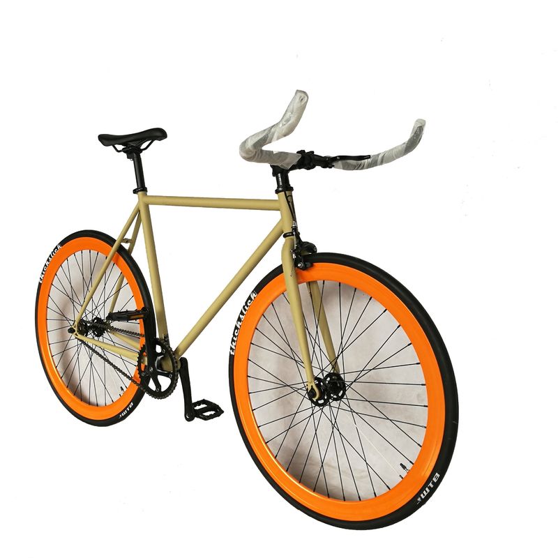 700C Hi-Ten Steel Frame Double Wall 43MM Aluminum RIM Single Speed Track Fixed Gear Bike