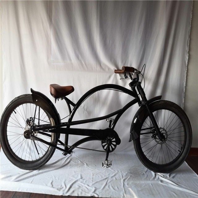 Fat Tire 26&quot; Extended Beach Cruiser Bike with Steel Frame and Disc Brake Technology
