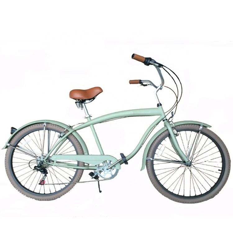Double V Brake 26&quot; 2.125 White Wall Tire Hi-Steel Frame Shimano 7 Speed OEM Customized Adult Men CE CPSC USA Market Beach Cruiser Bicycle