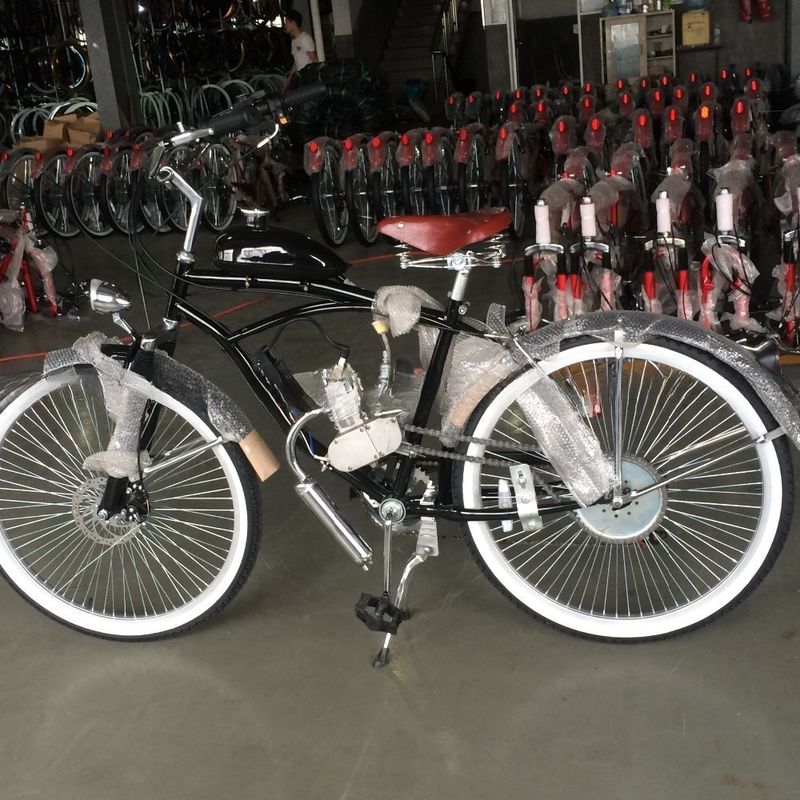 26 Inch Cruiser Bicycle Gasoline Motor Bike Engine with 2-Stroke 50CC Displacement