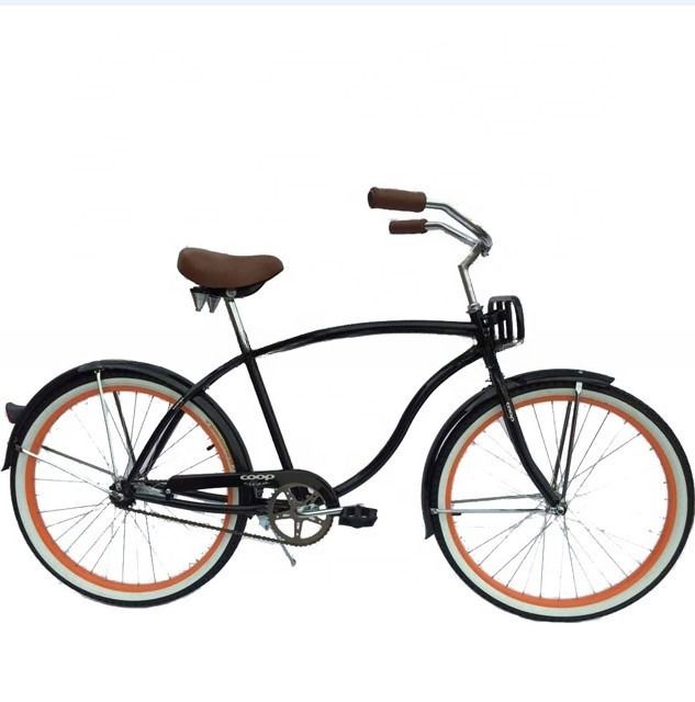 26 Inch Single Speed Adult Beach Cruiser Bike with Metal Tray Convenient Front Tray