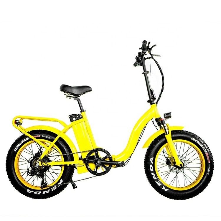 7 Speed 20&quot; 4.0 EN15194 CPSC Snow Tire Big Power Fat Tire 48V 1000W 32MPH 13AH Lithium Battery Lady Women Unisex Electric Folding Bike