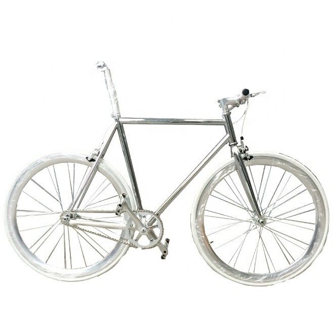 OEM 700C Sliver Paint Fixed Gear Bicycle with CR-MO Chrome Rim anodize JIS Standard
