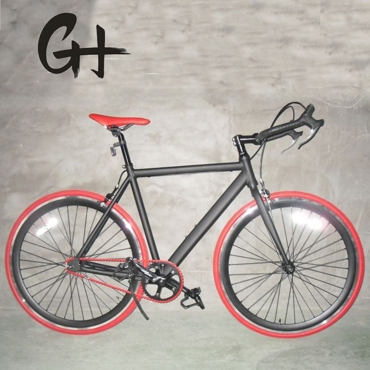 700C Full Matte Black OEM Aluminium Frame Single Speed Road Bike Gross Weight 13KG