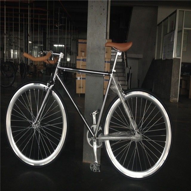NO Foldable 700C Chrome Color Single Speed Adult Racing Fixie Bike from OEM Taiwan Parts