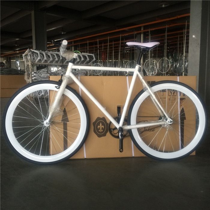 Fork Material Steel Customize Single Speed White Color Bici Fixie Bike for Adult