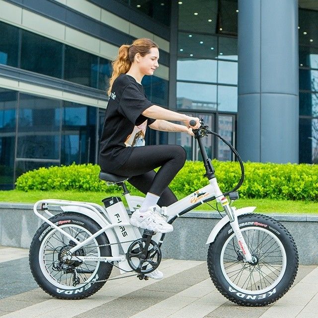 48V 21ah Lithium Battery CE Certified 1000W 50KM/H Big Snow Fat Tire Electric Folding Bike Full Suspension