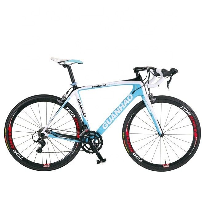 Durable Construction 700C 18S Full Carbon Fibre Racing Road Bike with Ordinary Pedal