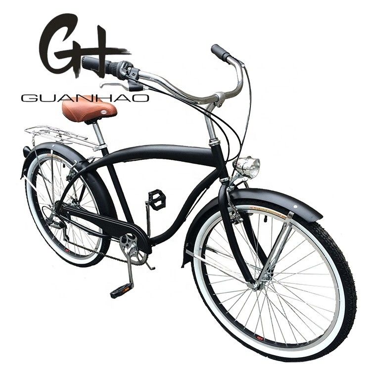 17kg Lightweight 26inch Hard Frame Non-rear Damper 7 Speeds Men Beach Cruiser Bikes