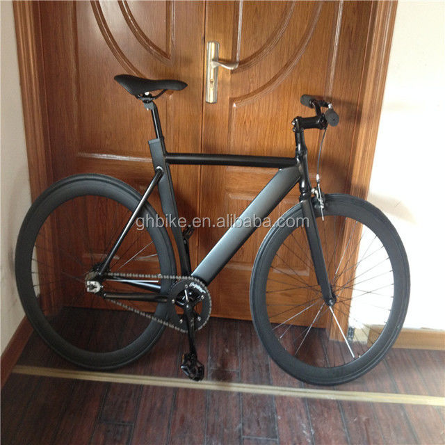 700c Black Aluminum Frame Fixie Bike with Double V Brake Fixed Gear Man Track Bike