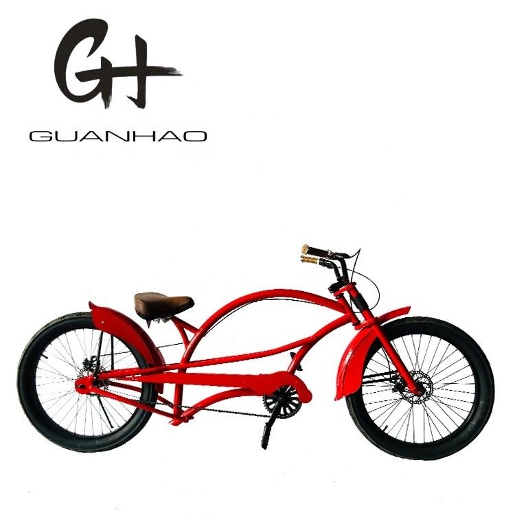 24 Inch Red Color Long Chopper Cruiser Bike with 24*3.0 Tire and Aluminum Alloy Rim