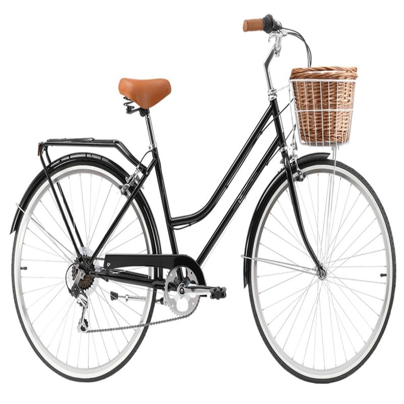 15KG Women's Step Through Bicycle LADIES CLASSIC 7-SPEED BIKE with Two Baskets Design