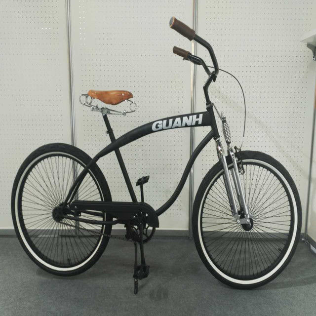 26 Inch Men's Single Speed Vintage Spring Fork Beach Cruiser for Flatland Competition