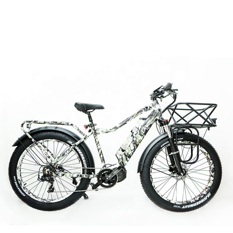 26&quot; BaFang 1000W 48V 14AH Electric Fat Tire Middle Motor Mountain Bike for USA Market
