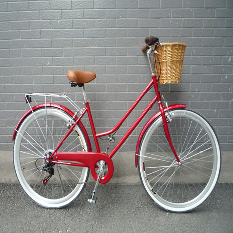 7 Gear Women's Vintage Hybrid Bicycle 26&quot; Aluminum Alloy Frame and Load Capacity 160kg