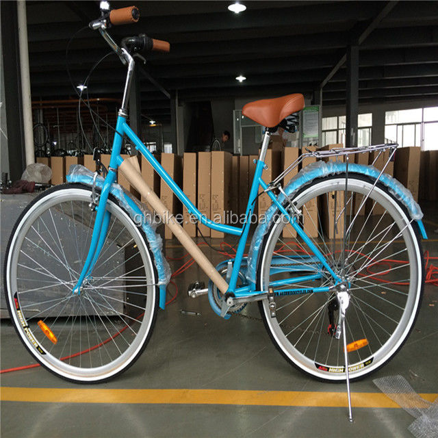 Blue Color 7 Speed Vintage Lady City Cruiser Bike Women Retro Bikes for City Living