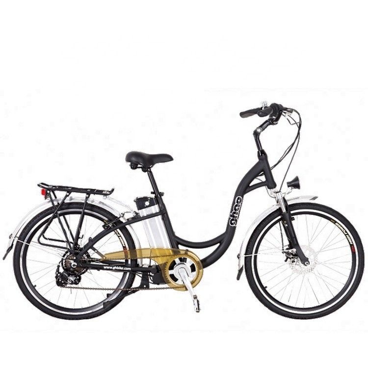 26&quot; 48V 500W 40KM/H 10.4AH Lithium Battery Women Aluminum Frame 7Speeds OEM Customized Step Thru Electric City Bike