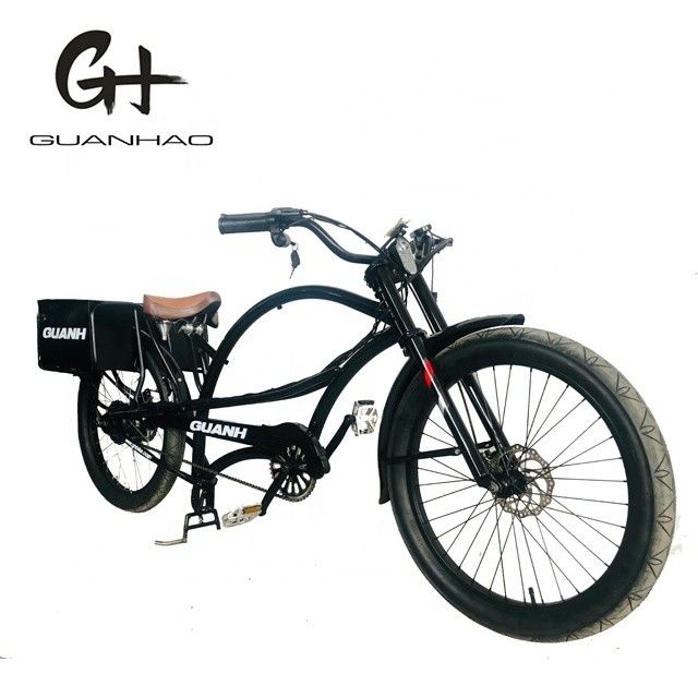 750W 48V 118AH 24&quot; 3.0 Tire Single Speed 45KM/H Dual Battery Electric Chopper Bike