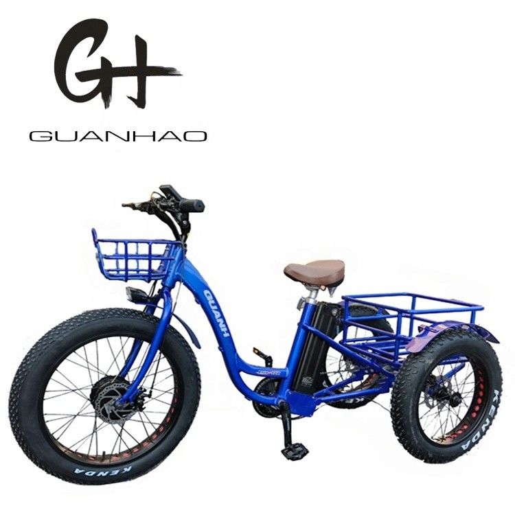 Open Body Type 24inch 20inch BAFANG Front Motor Electric Tricycle for Adults 48V21AH 750W